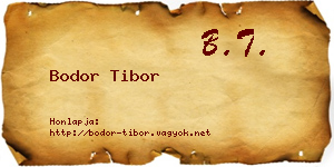 Bodor Tibor névjegykártya